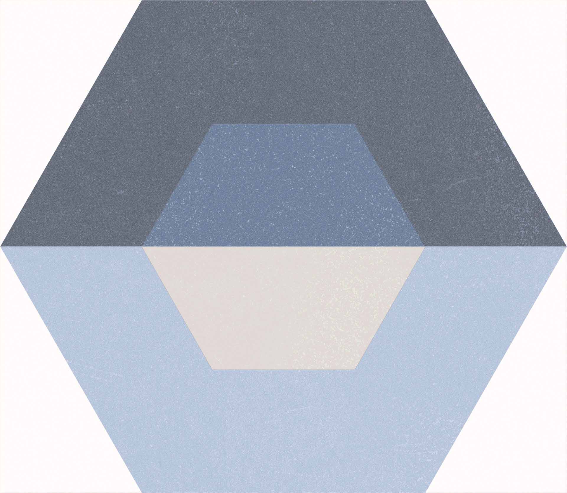 Cube Blue Natural Hexagon Hex 25X30