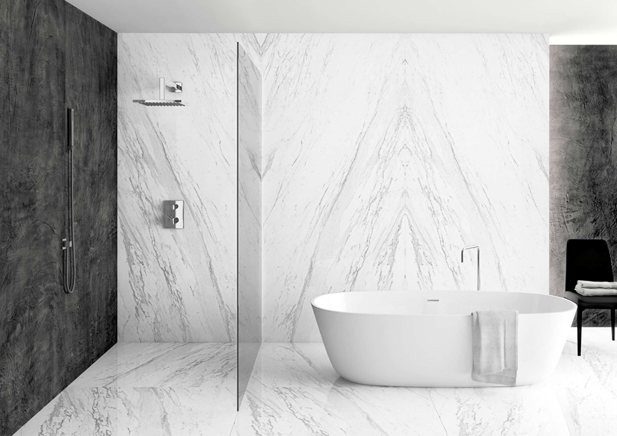 Bathrooms and Kitchens with Marble Tiles. Find Inspiration