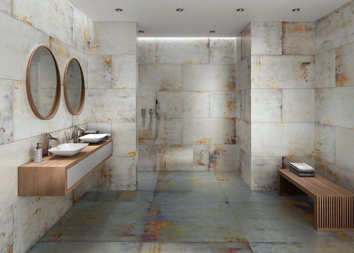 baño con azulejos e instalación