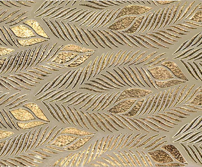 Leaves Gold Glossy 30X100