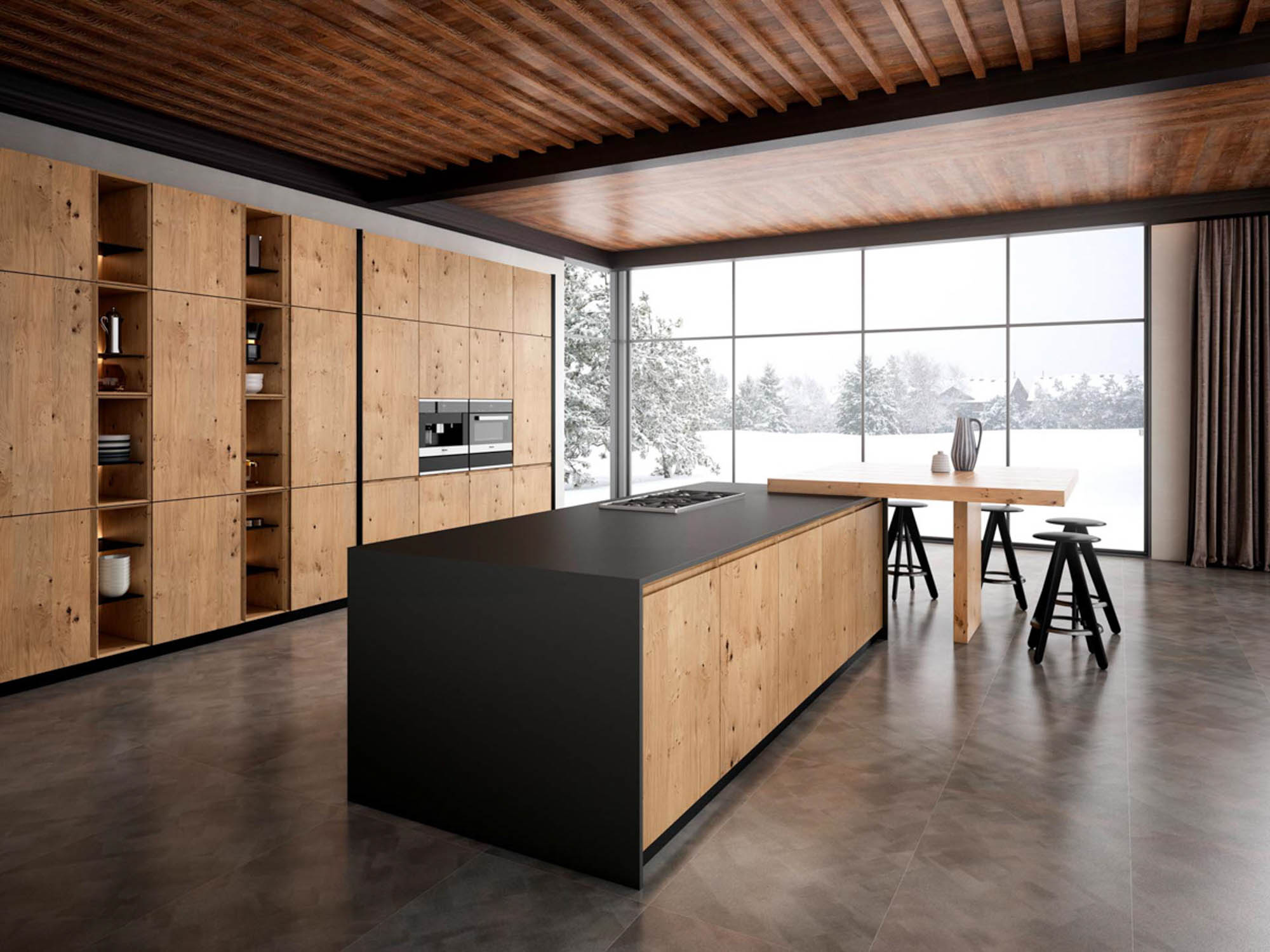 black minimalist kitchen