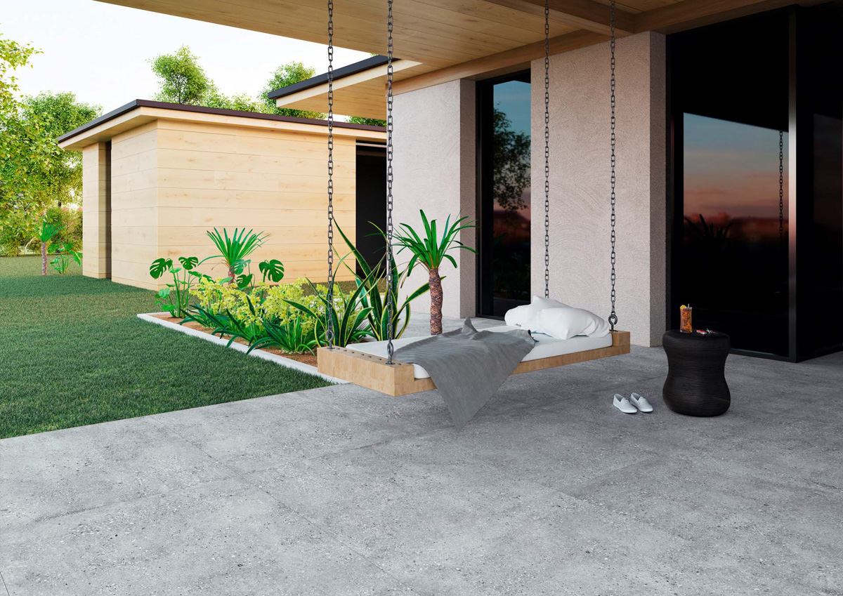 Outdoor terrazzo flooring