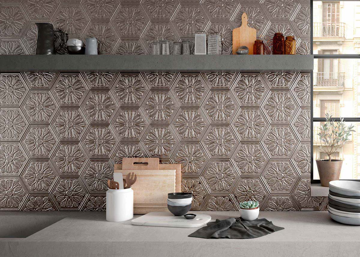 kitchen backsplash with decorative tiles